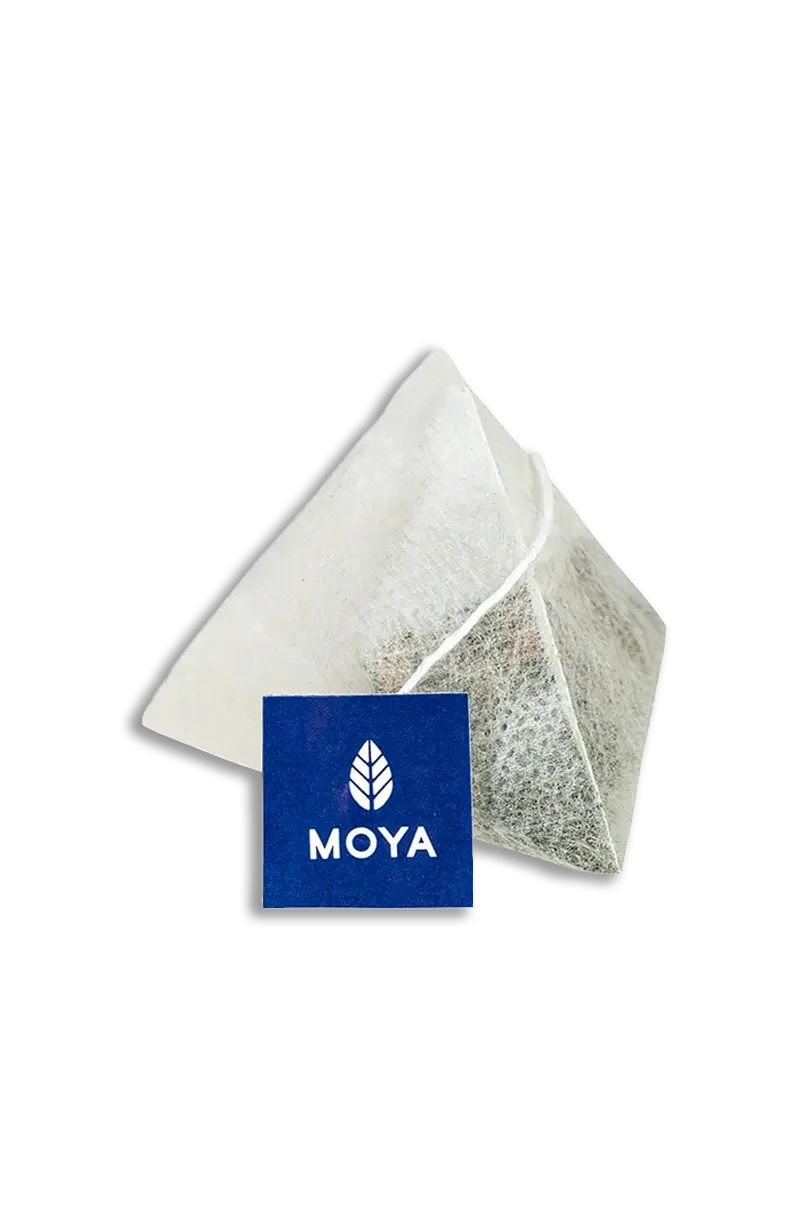 Moya Genmaicha japāņu zaļā tēja, piramīdas tējas maisiņos 15 x 1,5 g BIO