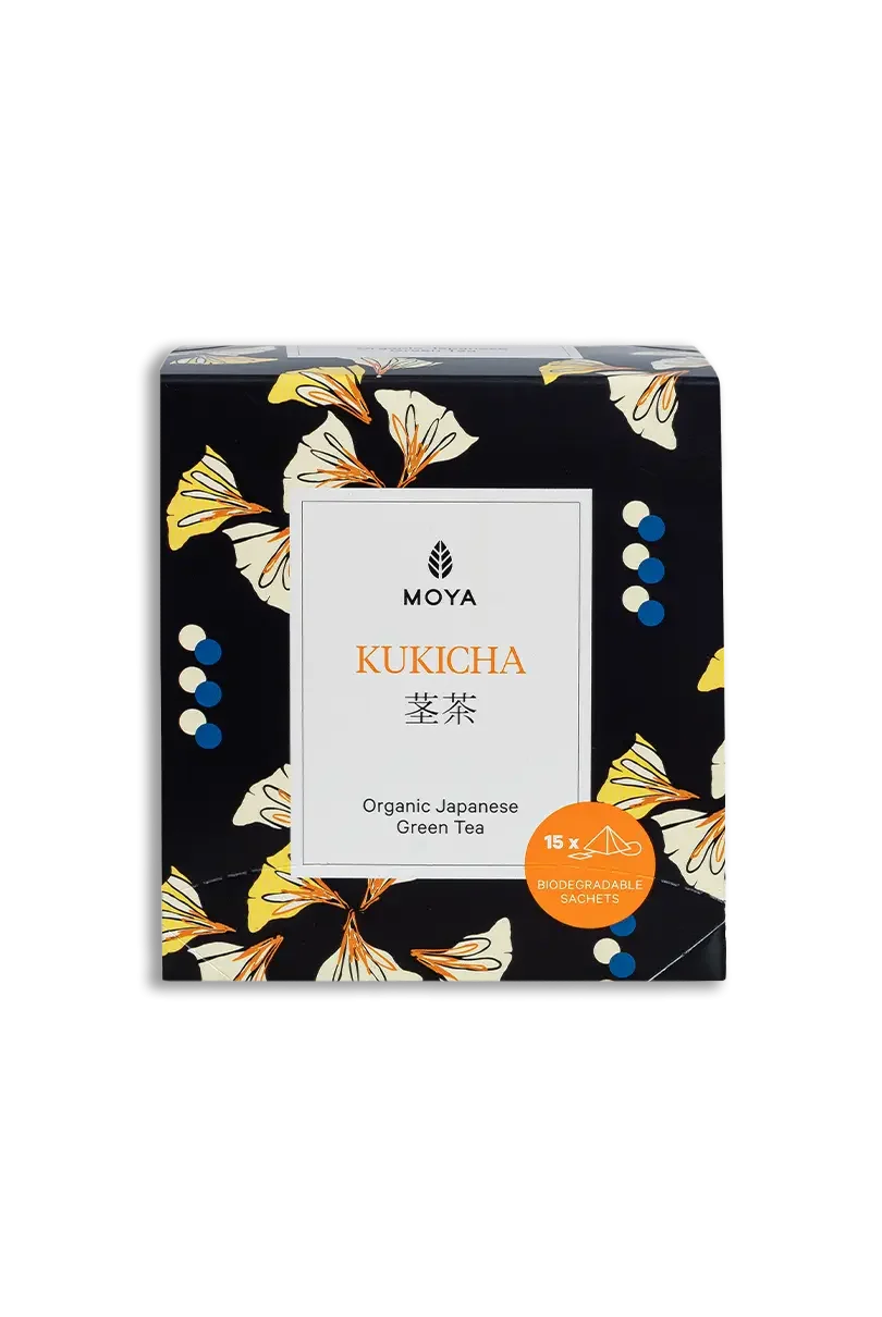 Японский зеленый чай Moya Kukicha в пакетиках, 15 пакетиков по 1,5 г. БИО