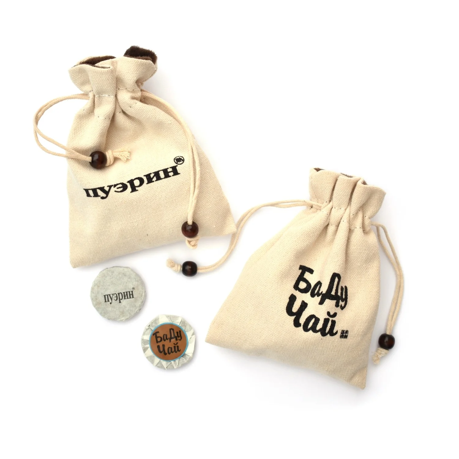 ПУЭРИН Шу пуэр в таблетках, мешочек 100 г 小沱茶