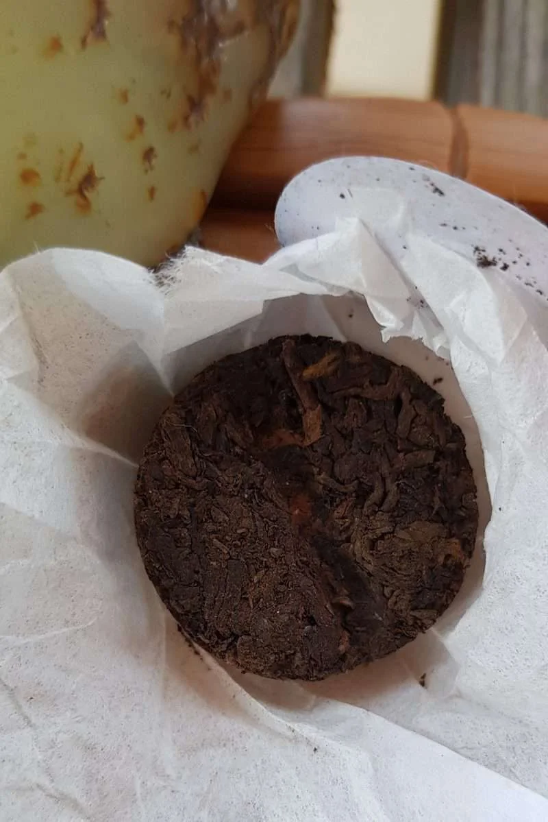 Nogatavinātas Pueras tabletes - PUERIN Shu puer, maisiņš 100 g 小沱茶