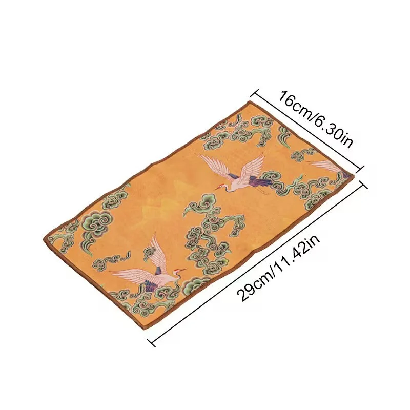 Absorbējošs audums, augstas klases biezs tējas dvielītis ķīniešu tējas ceremonijai, oranžs