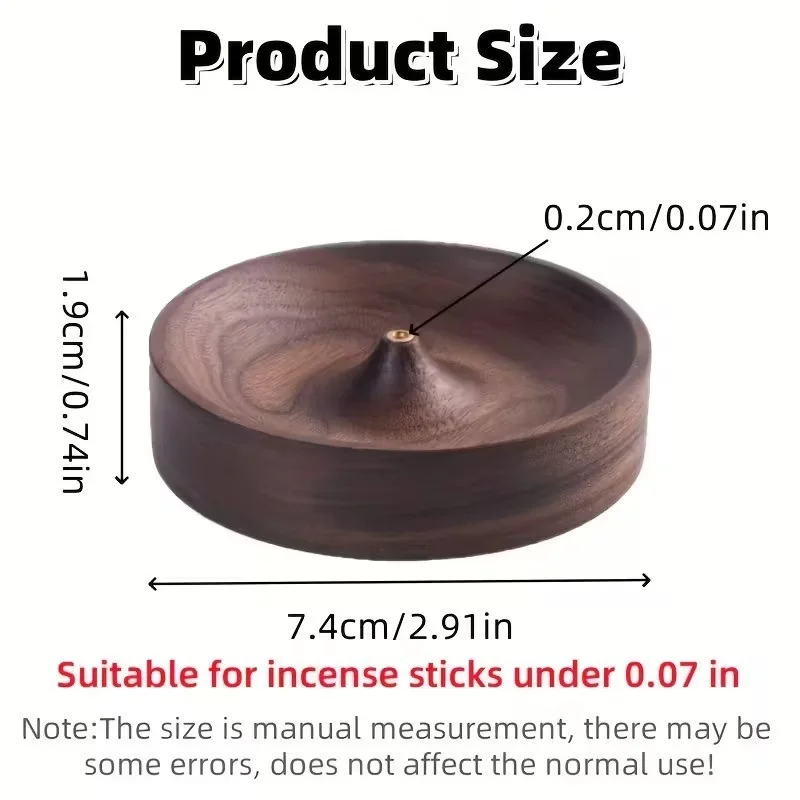 Roku darbs, apaļš vīraka turētājs no masīva melna valrieksta koka