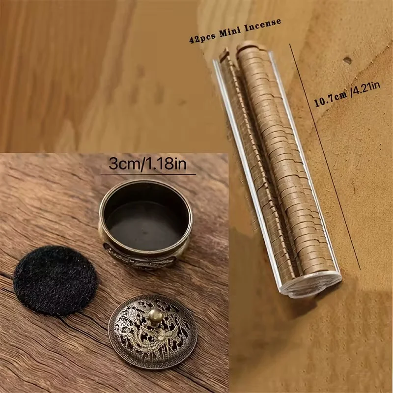 Augstas kvalitātes metāla vīraka deglis un 42 sandalkoka tabletes