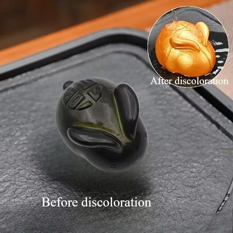 Чайный питомец - фигурка Золотой кролик меняющая цвет