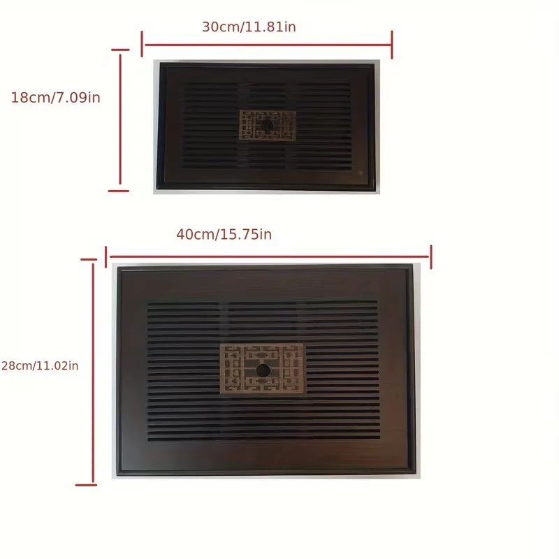 Liela Bambusa tējas paplāte - Gongfu tējas servēšanas paplāte "Laime piepilda pasauli"