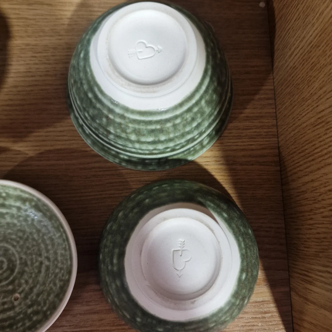 Zhong māla tējas ceremonijas komplekts - Gaivaņa un krūze, roku darbs, Zaļš