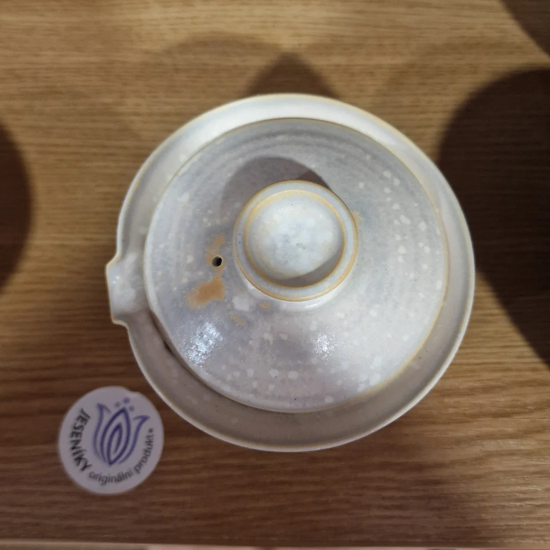 Zhong māla tējas ceremonijas komplekts - Gaivaņa un krūze, roku darbs, Pelēks