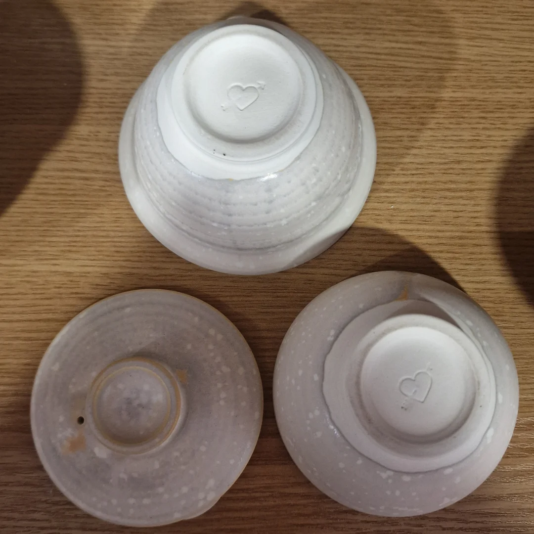 Zhong māla tējas ceremonijas komplekts - Gaivaņa un krūze, roku darbs, Pelēks