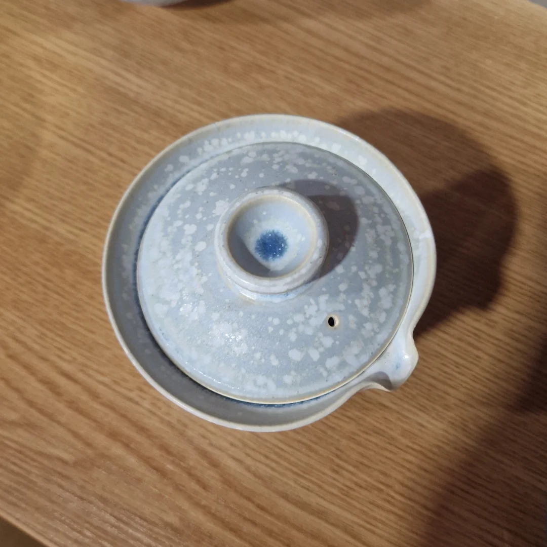 Zhong māla tējas ceremonijas komplekts - Gaivaņa un krūze, roku darbs, Gaiši Zils