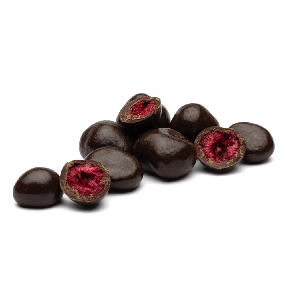 Liofilizēti ķirši tumšajā šokolādē (70%). Bez pievienota cukura, 80 g. RUTA