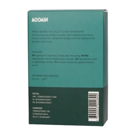 Teministeriet Moomin Papa Grey tēja - 20 piramīdas tējas maisiņi