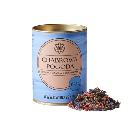Dworzysk Chabrowa Pogoda - Рассыпной черный чай с малиной и лавандой, 60 г