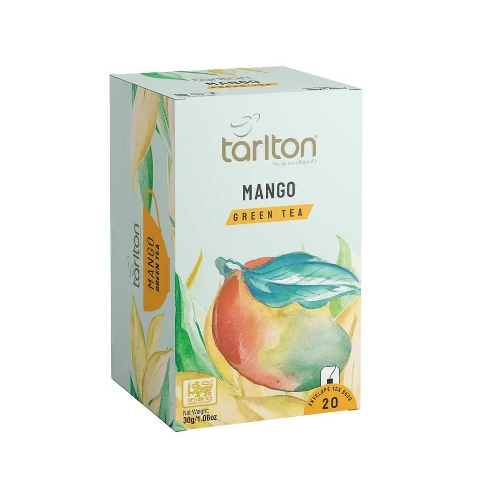 Зелёный чай с ароматом манго Tarlton Mango Green Tea в пакетиках, 20 x 1,5 г