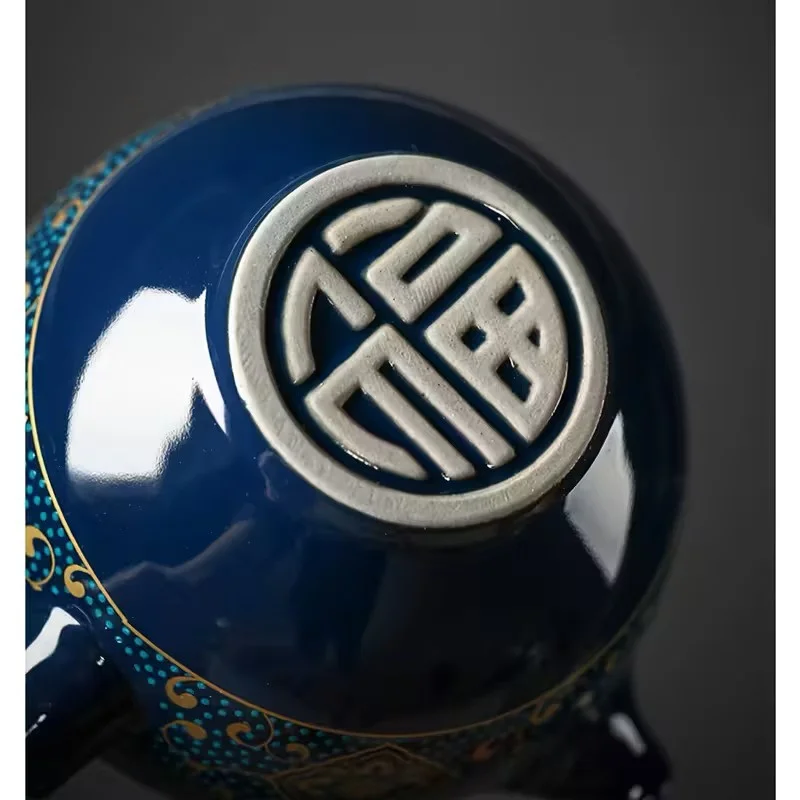 Ķīniešu tējas komplekts: tējkanna un 4 tasītes, vintaža dizains ar 360 grādu rotāciju