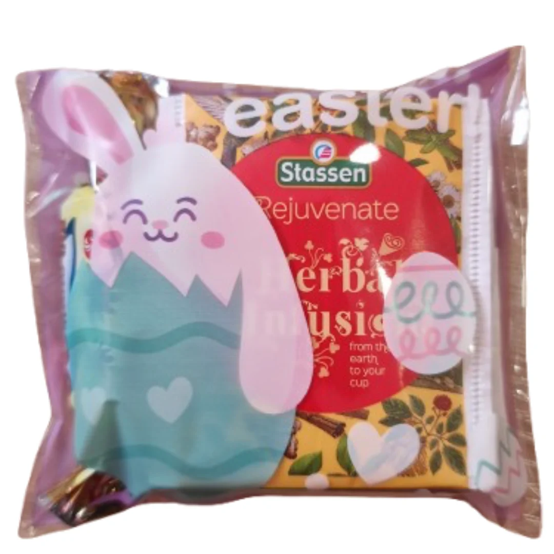 Небольшой пасхальный подарочный набор с чаем Stassen и конфетой Bayan Sulu