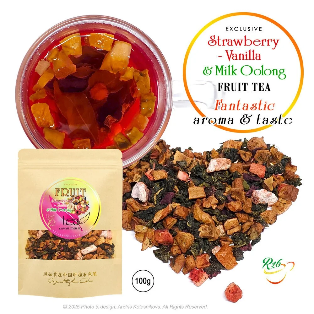 Zemeņu - Vaniļas Piena Vulunas Augļu Tēja, 100 g GF Fruit Oolong