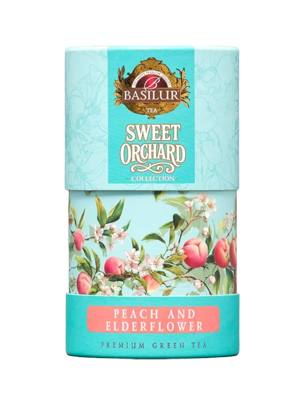 Zaļā tēja BASILUR SWEET ORCHARD PERSIKS UN PLŪŠKOKS 75g
