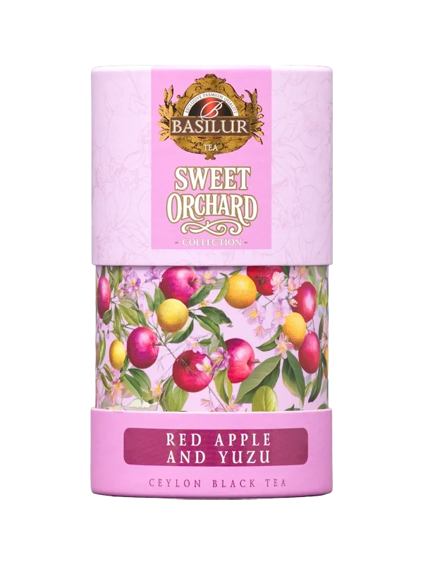 Melnā tēja BASILUR SWEET ORCHARD SARKANS ĀBOLS UN JŪZU 75g