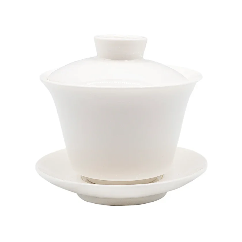 Высокая гайвань Дехуа №95009, белая, фарфор, 150 мл