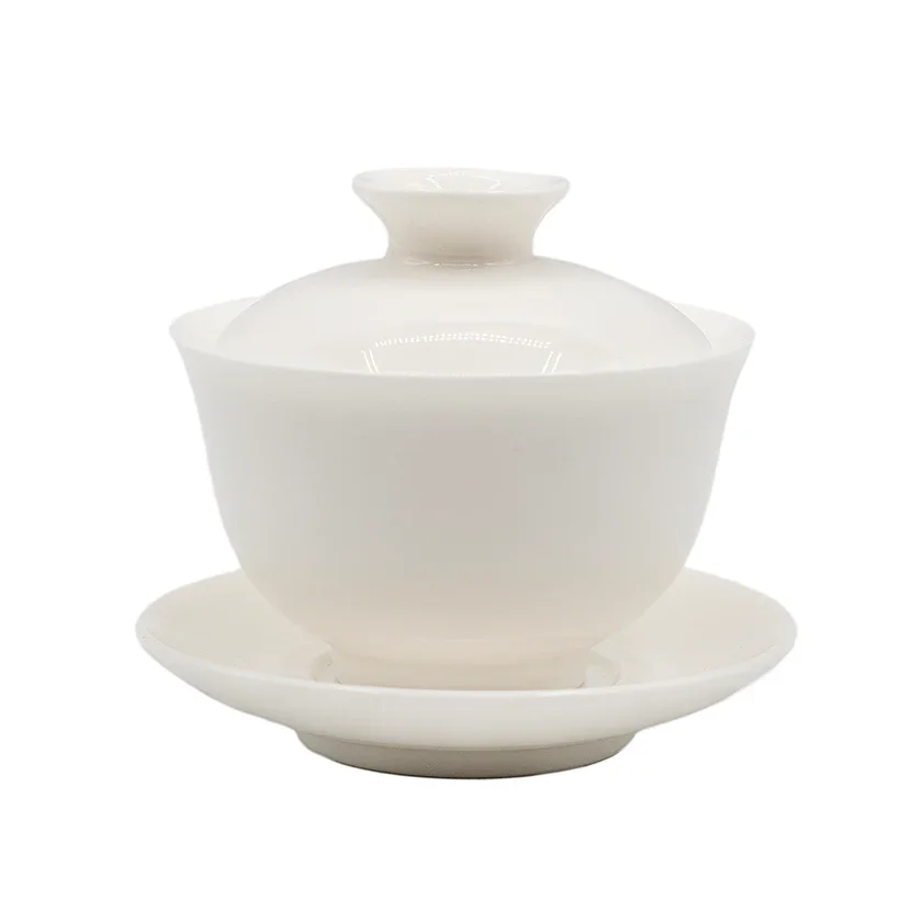 Классическая гайвань Дехуа №95008, белая, фарфор, 150 мл