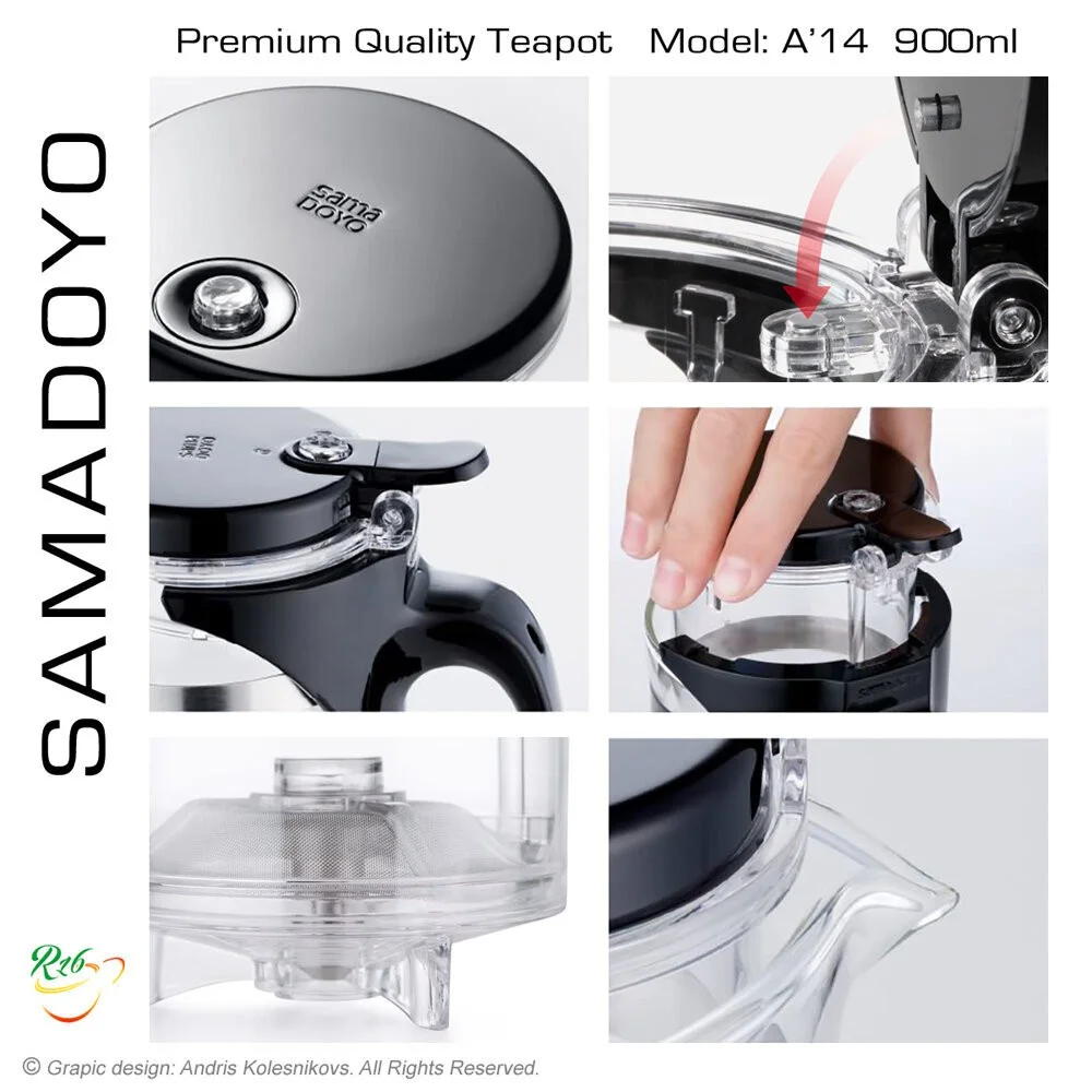 SAMADOYO Premium klases tējkanna A14, 900 ml
