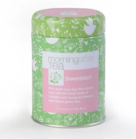 Vintage Teas SWEET START Pyramid зеленый чай с ревнем в шелковом пакетике 10 пирамидок в метал.банке