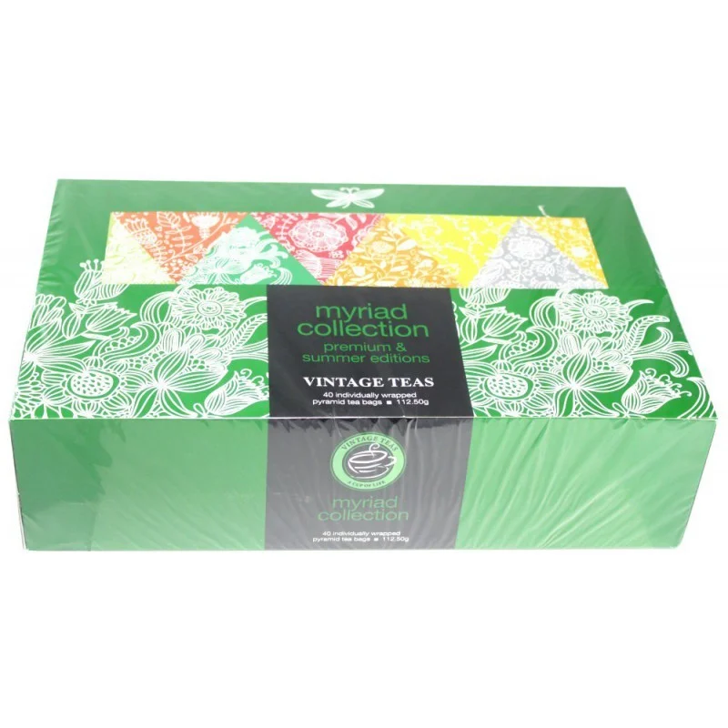 Vintage Teas Myriad Collection Pyramid dažādu tēju kolekcija piramīda maisiņā 40 gab.x 2,5g