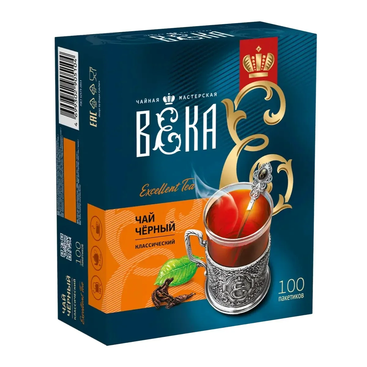 Краснодар Чай черный 100 пакетиков 170g